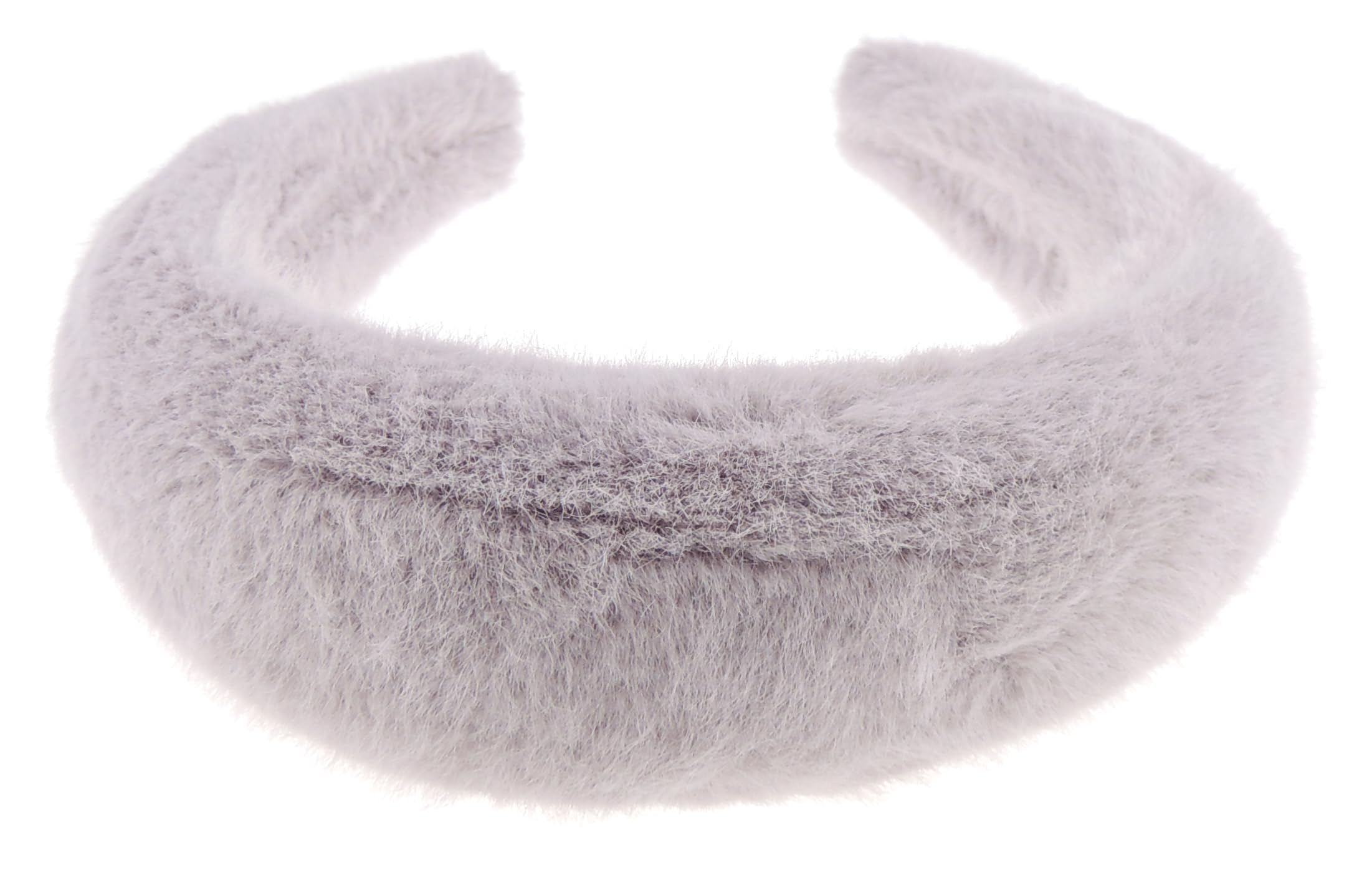 Womens Girls Thick Wide Soft Plush Faux Fur Fabric Boho Vintage Look Winter Christmas Birthday Wedding Bridesmaid Party Headpiece Accessories Hairband Head Hair Headband Alice Band (Lilac)