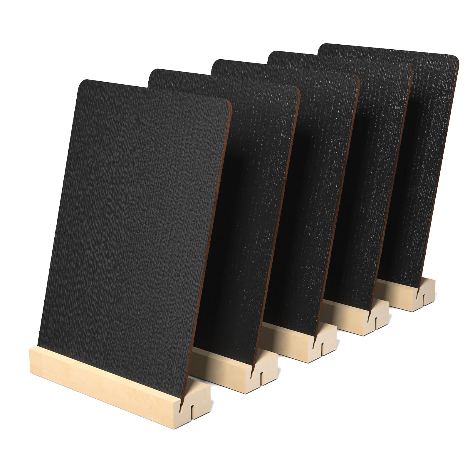 GWHOLE 5 Pack Chalk Board for Display,14 X 20 CM Blackboard Chalkboard Sign Menu Board with Wooden Stand for Party Tables Decoration, Bar Stall and Restaurant