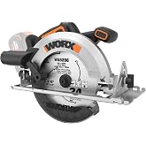 WORX Cordless Circular Saw, 20V 7-1/4-Inch Brushless, WX520L.9 | Battery not included, Up to 6,100 RPM, 0-57 Degree Bevel Capacity and 2-9/16-in Cutting Depth, PowerShare