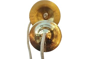 G-CAIH Brass Manjeera Manjira Brass Cymbals (3 x 3 inch 250 Gram) Hand Cymbal Metal Clapper for Puja