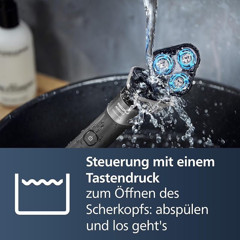 Shaver Series 5000X - elektrischer Rasierer für Herren, Nass- und Trockenrasur, Skin Protect Technologie, flexibler 360-Grad-Scherkopf, Aufladen in 1 Std./5 Min Schnellladung (Modell X5004/00)