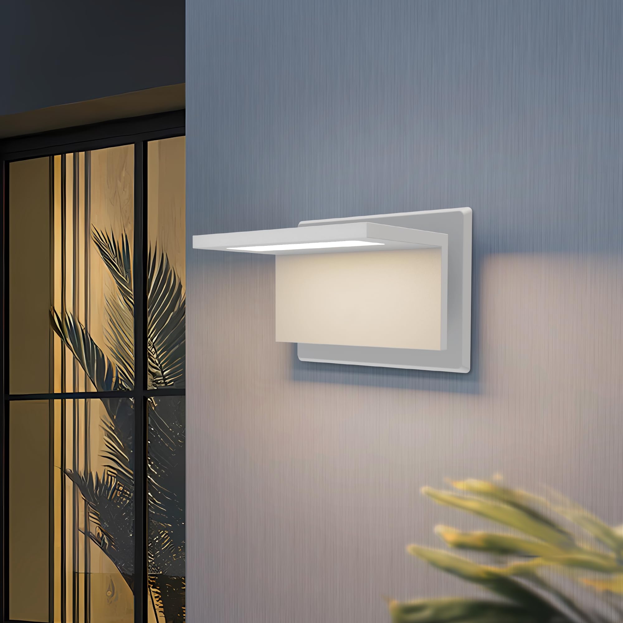 Photo 1 of illumishin Outdoor Wall Sconce LED Porch Lights Aluminum Wall Mount Lamp 3000K Warm White Light Waterproof for Garage Front Door Patio?680lm (17309-white)