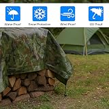SolaDirect Camo Tarpaulin 2x2 m 85 GSM Waterproof Tarp with 4 Ball Bungees view 4