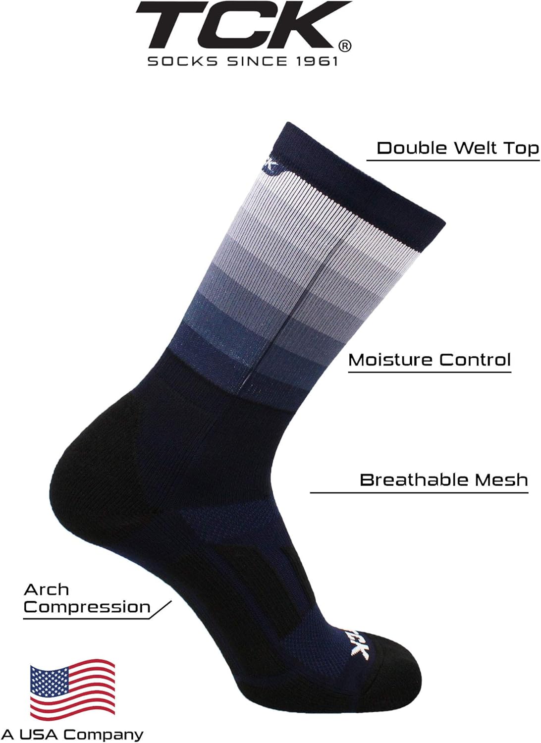 TCK Fade Sublimated Basketball Socks Crew Length Football Socks : Clothing