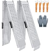 Arejonner 72.5" Heavy Duty Folding Loading Ramps, 1500lb Capacity, Ideal for Motorcycles, Lawn Mowers, ATVs, UTVs, and More &ndash; Pack of 2 with Safety Straps and Gloves