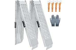 Arejonner 72.5" Heavy Duty Folding Loading Ramps, 1500lb Capacity, Ideal for Motorcycles, Lawn Mowers, ATVs, UTVs, and More – Pack of 2 with Safety Straps and Gloves