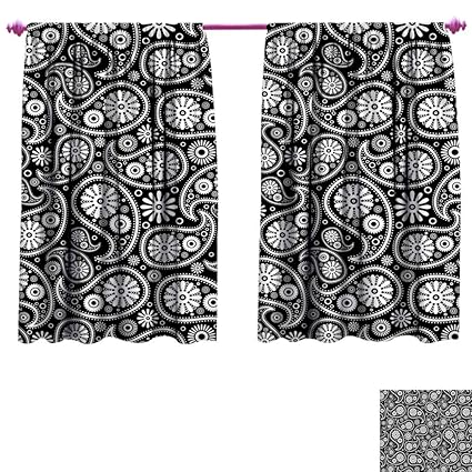 Amazon Com Black And White Blackout Window Curtain Nostalgic