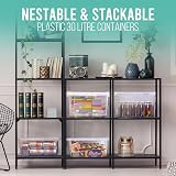 Klass Home Collection 4 x 30L Clear Plastic Storage Boxes with Lids UK view 4
