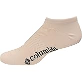 Columbia Women's Flat-Knit Solid No Show Socks 3 Pair, White Grey, Size: 4-10