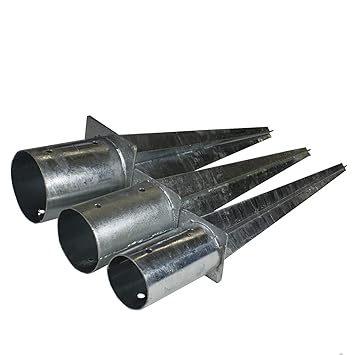 ESTEXO Einschlaghülse Rund verzinkt Ø 80, 100, 120 mm wählbar - verzinkt, Pfostenträger Bodenhülse 60 cm (Durchmesser Ø 100 m