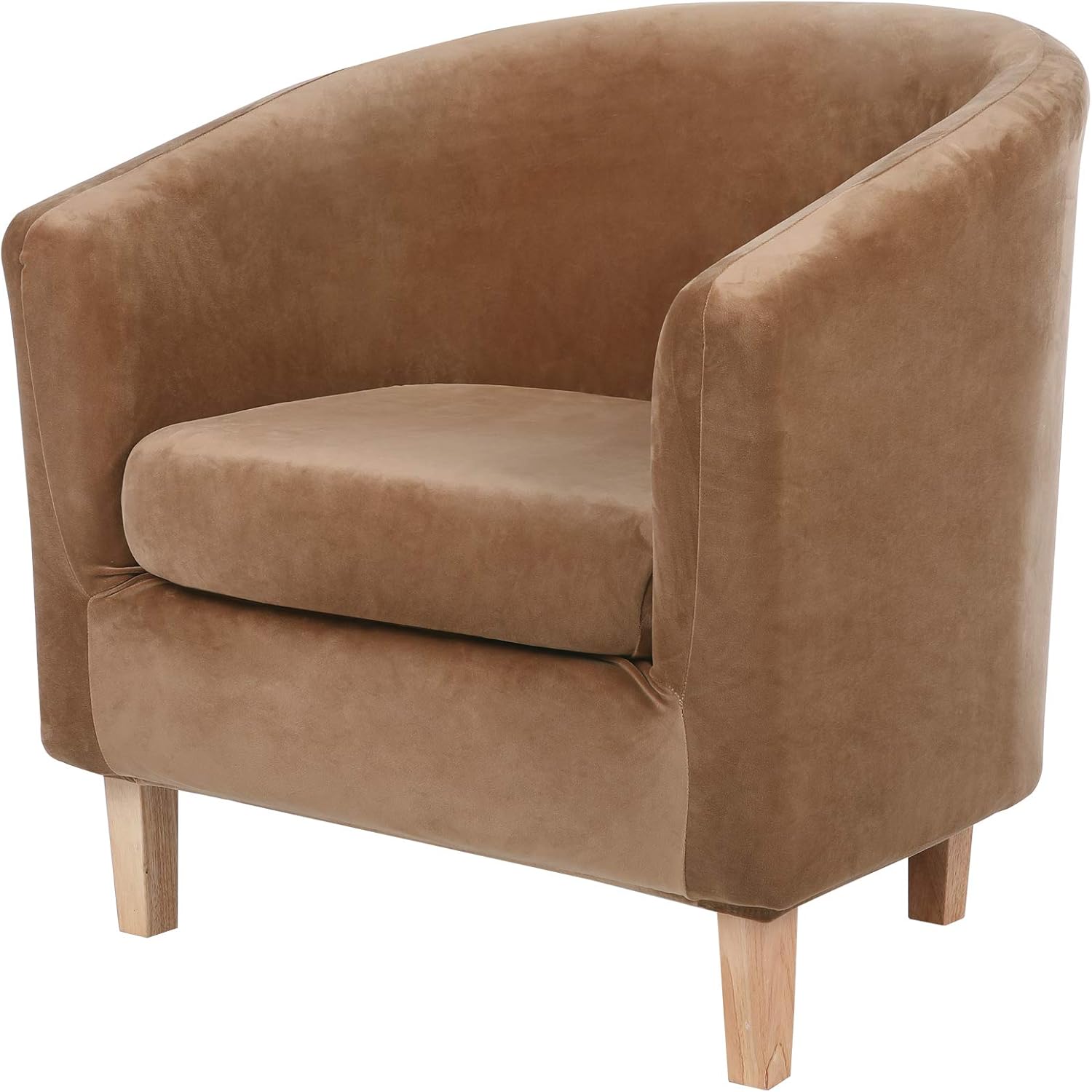 hyha 2 Pieces Velvet Tub Chair Covers with Cushion Cover, Removable Stretch Club