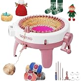 SPRYNT SENTRO Knitting Machine 48 Needles with Row Counter, for Hat Socks | T/P Dual Mode, 4 Yarn Densities, ABS Durable, for Adults Beginners, Scarf Gloves