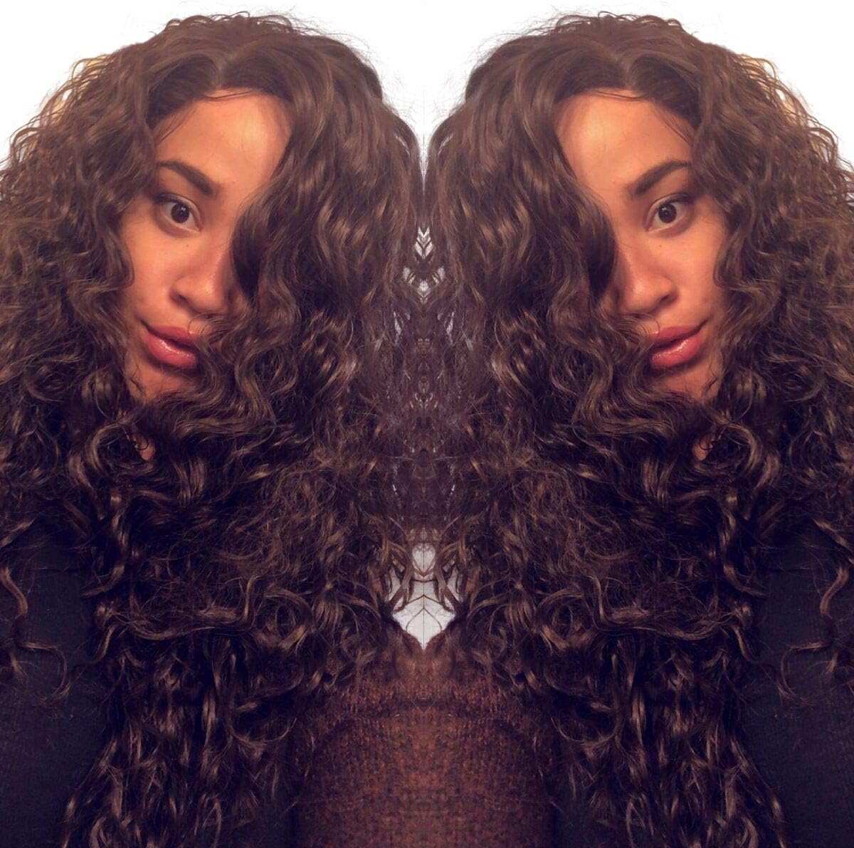 Black Long Loose Curly Synthetic Lace Front Wigs Black Afro Wig water wave Synthetic Lace Front Wigs Black loose curl Wig Kinky Synthetic Wigs with Baby Hair 24 inches