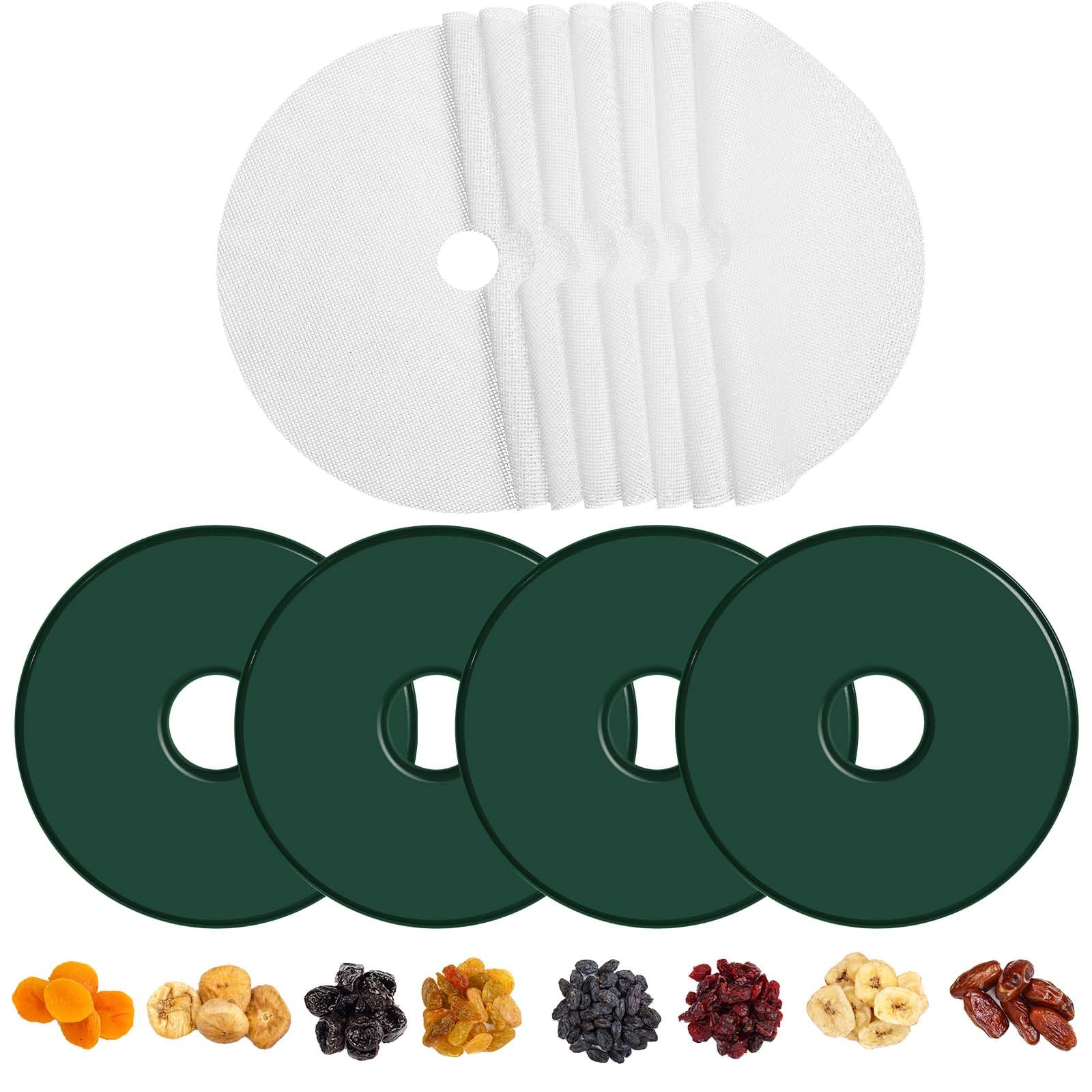 Photo 1 of Domensi 12 Pcs Round Dehydrator Sheets Non Stick Silicone Dehydrator Mats with Edges Reusable Roll Tray Liner for Fruit Meat Beef Kitchen, 13 12.5 Diameter
