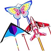 3 Pack Large Kite Set - Easy to Fly for Kids&Adults, Beach & Park & Outdoor Activities, Perfect for Easter and Festival
