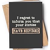 Funny 70th Birthday Card for men or women with envelope | Joke card for wife, husband, grandma, grandpa, sister, brother | Original present idea for family, friends or a co-worker. | I Regret Sixties