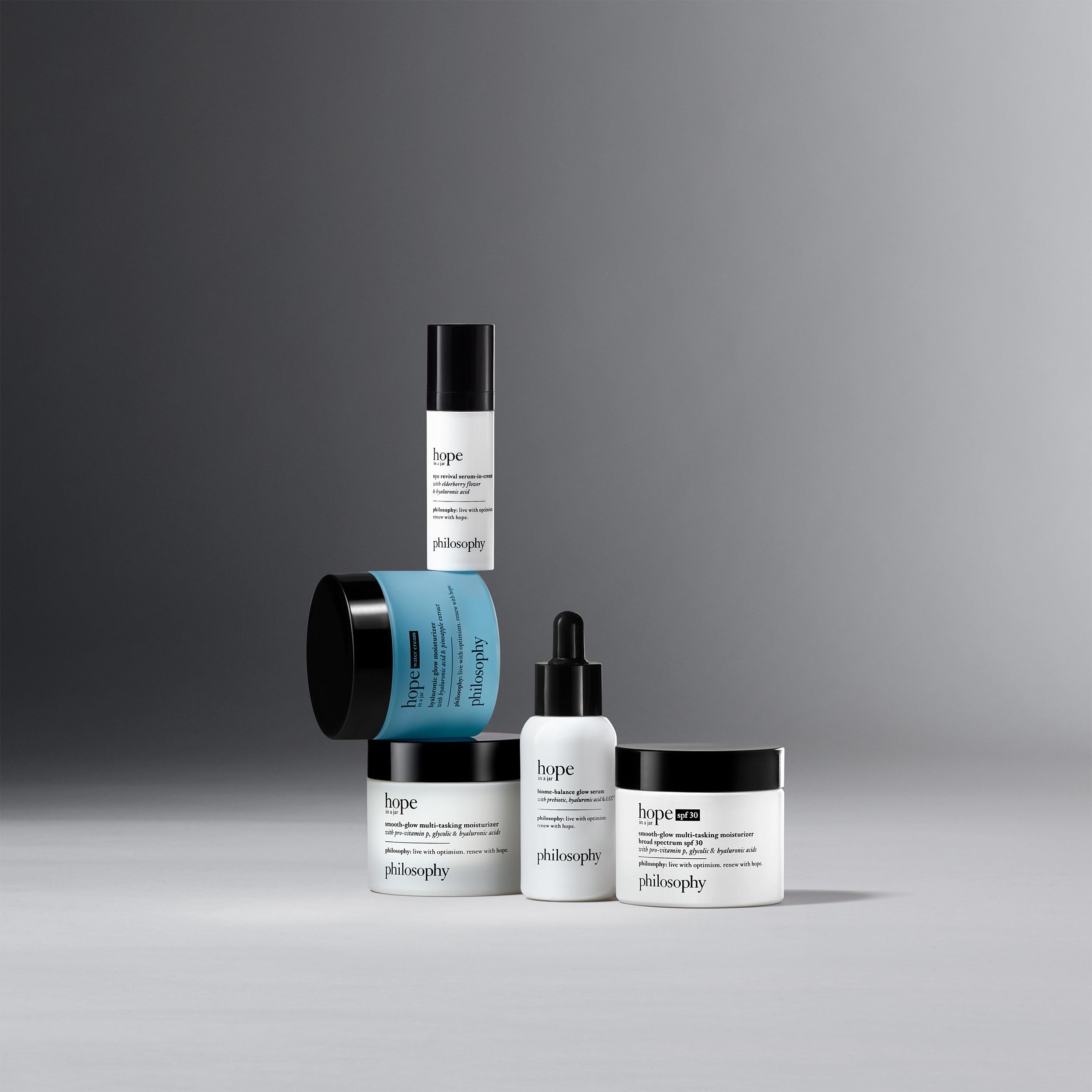 philosophy hope in a jar biome-balance glow facial serum - with enhanced hyaluronic acid, prebiotic & AA2G - helps restore natural balance & provides instant, supercharged hydration - 1 fl oz