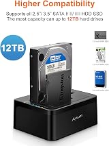 Alxum USB-C External Hard Drive Docking Station 2 Bay SATA HDD SSD Offline view 2