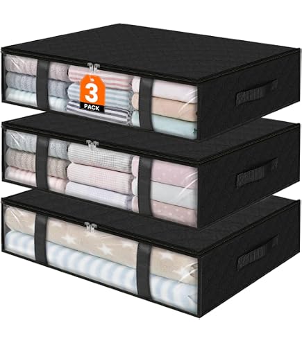 Lot De 4 Grands Bacs De Rangement Pliables – 35,6x25,4x24,1 Cm – Blanc/noir – Avec Poignées