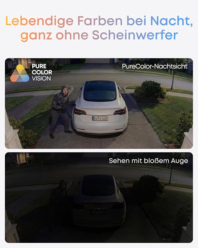 eufyCam C35, Überwachungskamera Außen, Solarpanel-kompatibel, ohne Abo