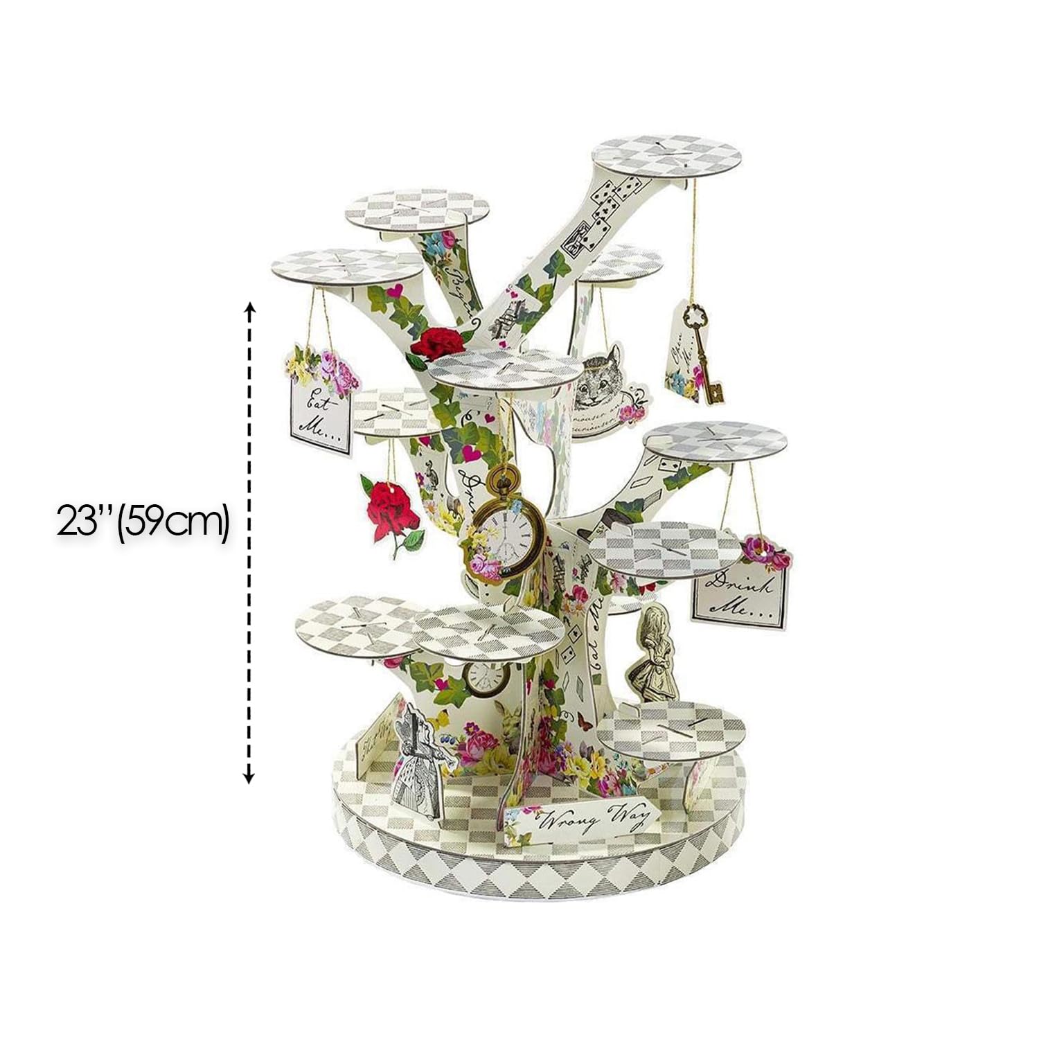 Talking Tables Alice in Wonderland Cupcake Cake Stand Mad Hatter Tea Party Decorations Mother's Day Party Decor Reusable Cakestand Table Centrepiece Afternoon Tea Onederland 1st Birthday Baby Shower