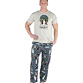 LazyOne Pajama Sets For Men, Short Sleeve Cotton Pajama Shirt and Pants with Funny Animal Prints, Comfy Pajamas For Men