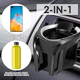 Tawveml Car Cup Holder Mount 2 in 1 Phone Mount Vent/Cup Holder Silver Black view 2