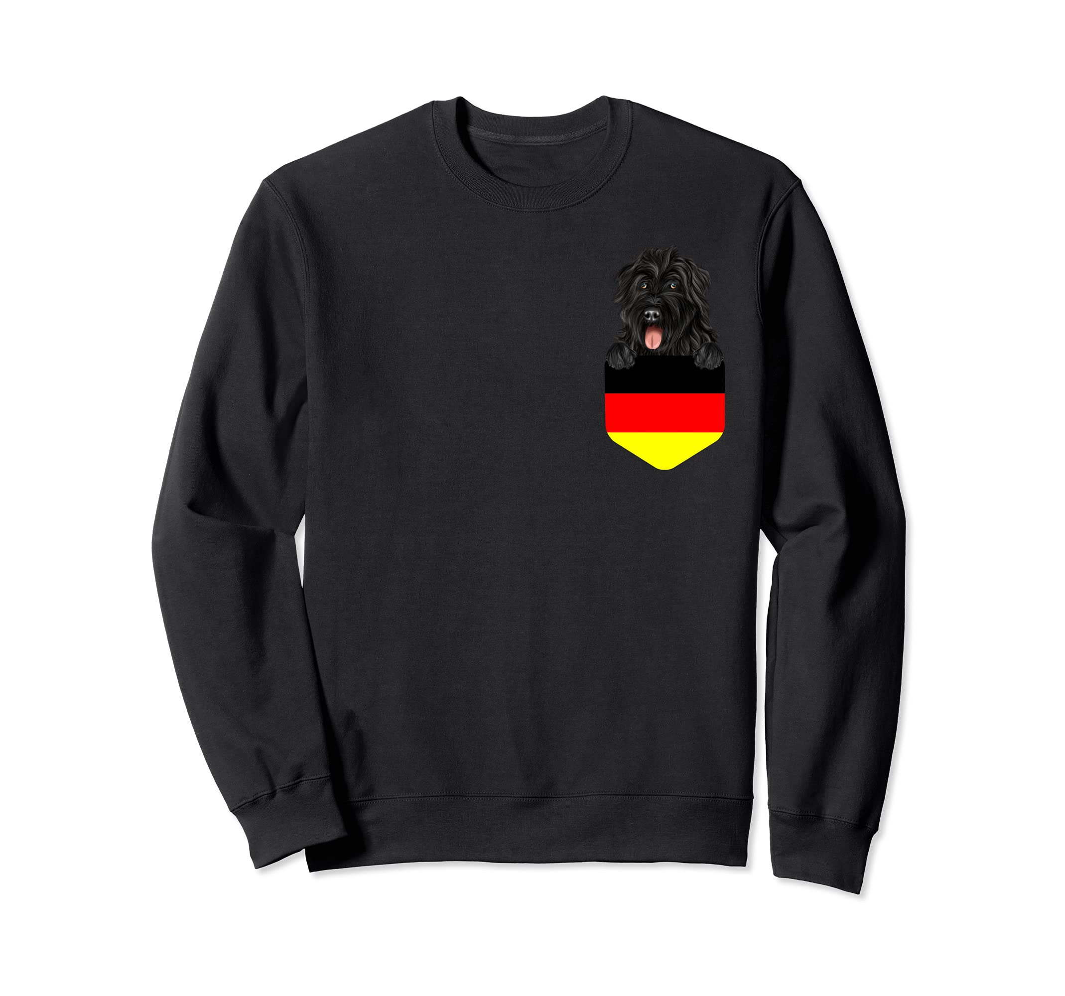 Germany Flag Bouvier des Flandres Dog In Pocket Sweatshirt