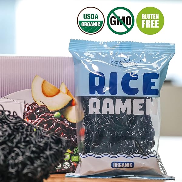 ONETANG ORGANIC BLAKC RICE & BROWN RICE RAMEN NOODLES, GLUTEN-FREE PASTA, WHOLE GRAIN, NON-GMO, KOSHER, VEGAN 2.47 OZ (PACK OF 12)