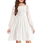 Arshiner Girl Tulle Dress Winter Long Sleeve Teen Girls Party Casual Dresses 5-14Y