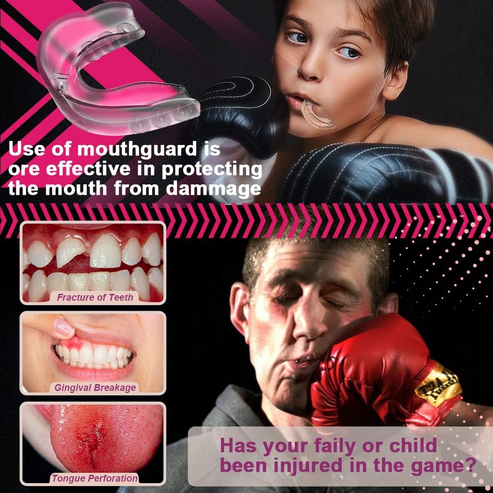 Mouth Guard Sports Youth Football Mouthguard Moldable Kids Adults Mouthpiece Teeth Protective Braces Bite Guards EVA BPA Free for MMA Boxing Lacrosse Hockey Wrestling Basketball Mouth Guard (3 Pack) : Sports & Outdoors