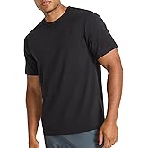 Reebok Mens Short Sleeve Crewneck Embroidered T-Shirt, Standard Fit, Lightweight Stretch Cotton Fabric