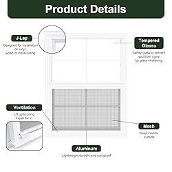 1 Pack Shed Window 14" x 21" Flush Mount Window