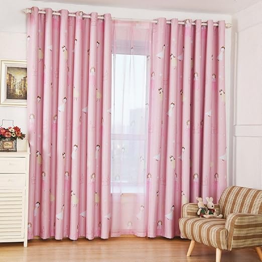 Amazon Com Tiyana Cartoon Window Treatment Pink Curtains For