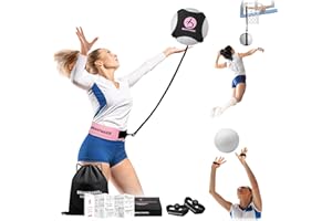 BRANTMAKER Volleyball Training Equipment, 2 Sizes Volleyball Trainer for Serving, Hitting, Setting, Pink Black Volleyball Practice Bundles with Instructions for Beginners & Pro（Ball not Included）