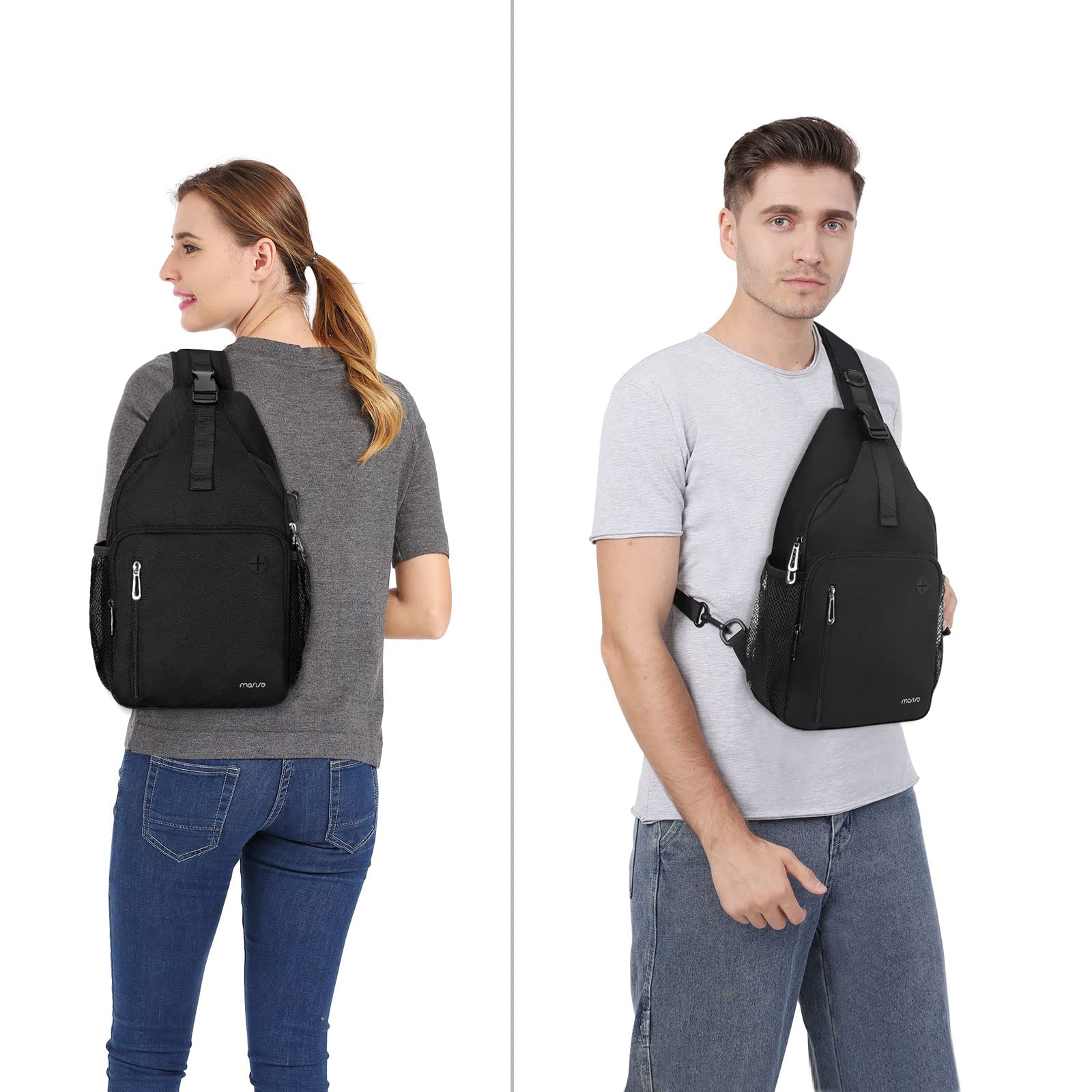 MOSISO Sling Backpack Bag, Crossbody Shoulder Bag Travel Hiking Daypack Chest Bag with Front Square Pocket&USB Charging Port