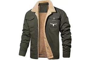 Bullhorn Men's Fleece Jacket, Men's Western Jacket, Sherpa Lined Trucker Jacket, Vintage Western Jacket
