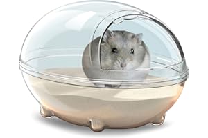 lazYYzal Hamster Bathroom,Hamster Bathtub Box,dust Bath for Hamster,Hamster Sand Bath Container,Hamster Bath,Hamster Bathing Bowl,Transparent Hamster Bathtub Toilet for Hamster Accessories (L)