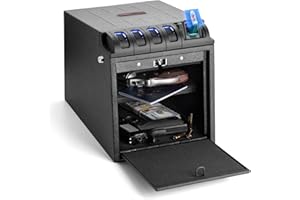 MAXSafes Drop Down Vault with Super Biometric Finger Vein Recognition lock, Fast auto-open Handgun Box, Quick-access Pistol Safe Wall Mounting for Nightstand, Bedside, and Desk Table, CA DOJ approved