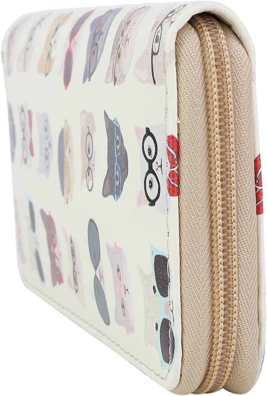 DonDon Women’s Purse Pattern Cats Beige Coloured, Pattern 12 - Image 4
