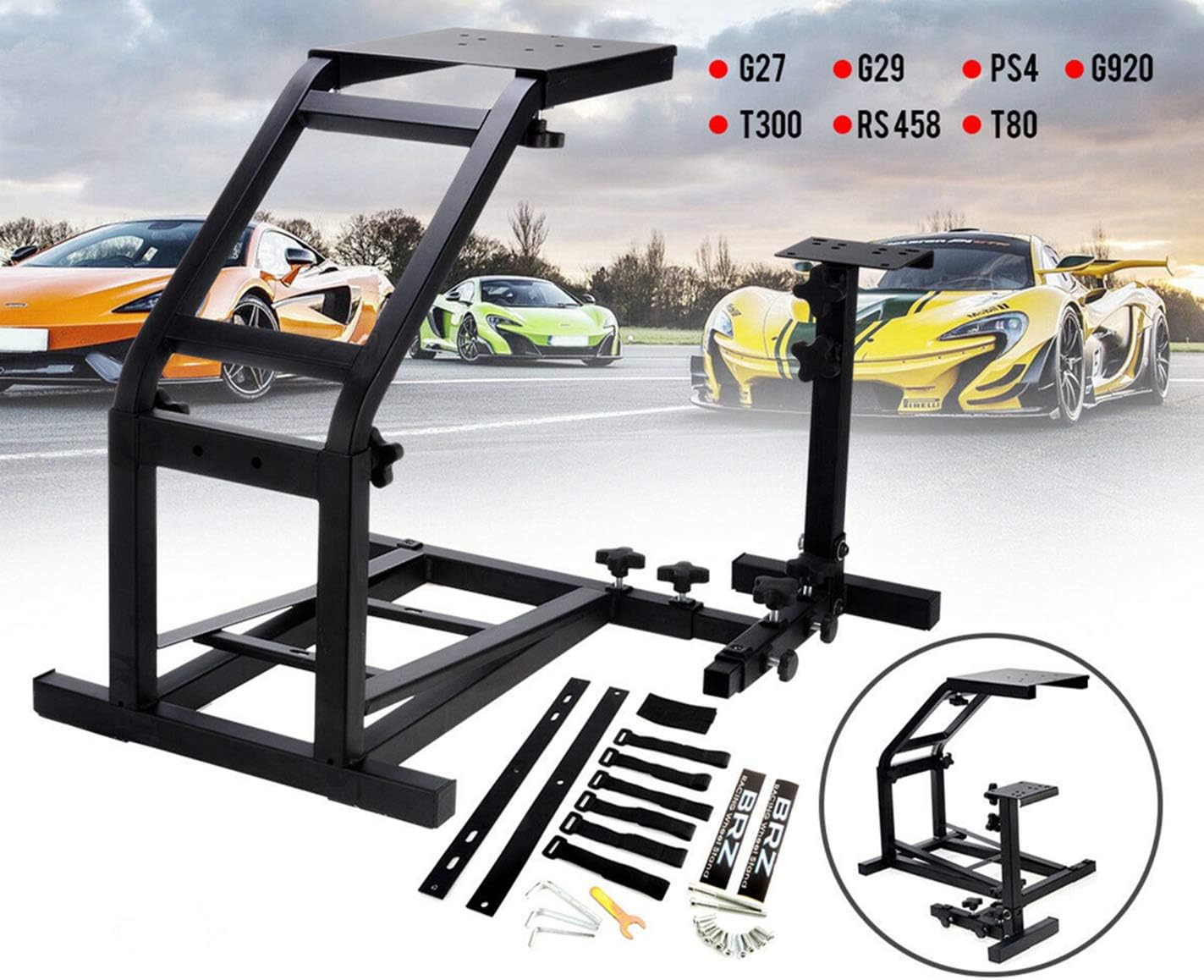 Updated versionMini GT Art Racing Simulator Steering Wheel Stand for G29 G920 T300RS T80