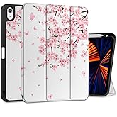 MEEgoodo Case for M3/M2 iPad Air 11 inch 2025/2024,Case for iPad Air 5th Generation/iPad Air 4th Generation 10.9 inch 2022 2020, Tablet Cover with Soft TPU Back Shell, Cherry Blossoms