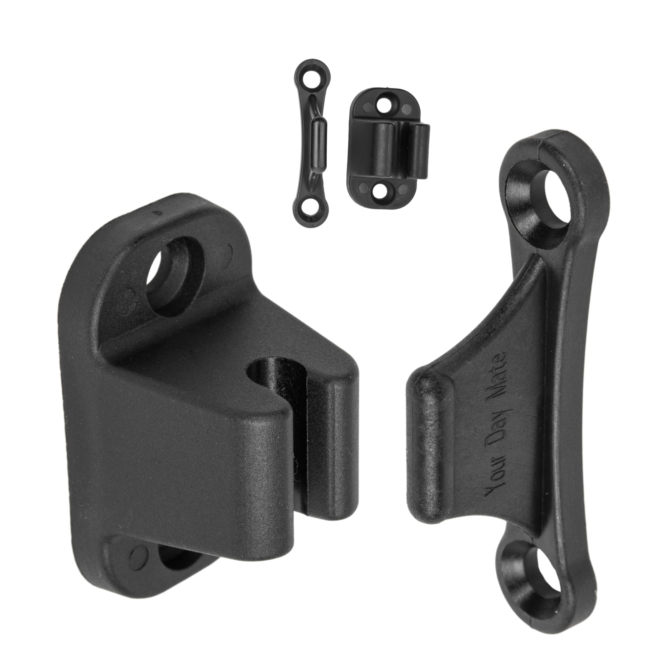 Door retainer for caravans, 2 pack, black, for screwing on, with 35 mm and 48 mm hole spacing, campervan storage door lock, campervan service flap door retainer, campervan door catch, door lock