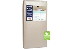 Kolcraft Pure Sleep Therapeutic 150 Certified Waterproof Baby Crib Mattress & Toddler Bed Mattress, Extra Firm Coils Hypoallergenic Comfort, GREENGUARD GOLD Air Quality Certified, Made in USA, 52"x28"