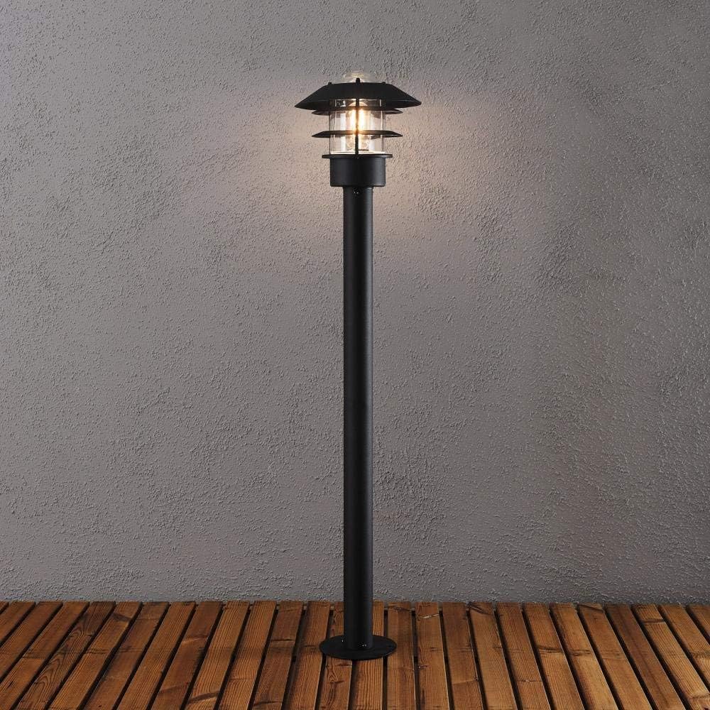 Konstsmide 7311-750 Modena Pathway Outdoor Light / 1 x 60 W E27 Max Bollard / Clear Glass Globe / Aluminium / IP23 / Matt Black - Image 3