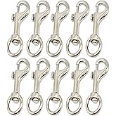Bytiyar 10pcs 2 inch Swivel Bolt Snap Clasp Hooks with 12mm O Ring Metal Lanyard Webbing Belt Lobster Buckle Clips DIY Accessory Silver