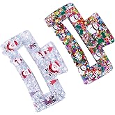 Glitter Christmas Hair Claw Clips for Women, Sparkly Santa Claus & Snowmen Hair Claw Shiny Stars Claw Clip for Tick Hair Strong Hold Hair Jaw Xmas Hair Accessory for Christmas Party