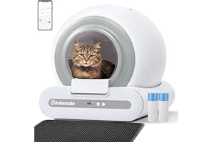 J JORBASADO Self Cleaning Litter Box 65L+9L Automatic Cat Litter Box Self Cleaning with APP Control for Multiple Cats Families Safety Protection