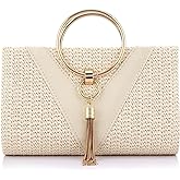 Magnitt Women Straw Bag Evening Clutch Purse Elegant Handbags Formal Party Clutches Purses for Wedding/Prom/Cocktail