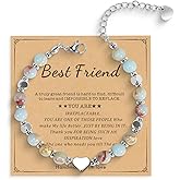 Freeunfet Women's Beaded Stretch Bracelets - Inspirational Sometimes You Forget You're Awesome Friendship Jewelry, Dainty Birthday Gift for Best Friends, Mom, Sister, Daughter